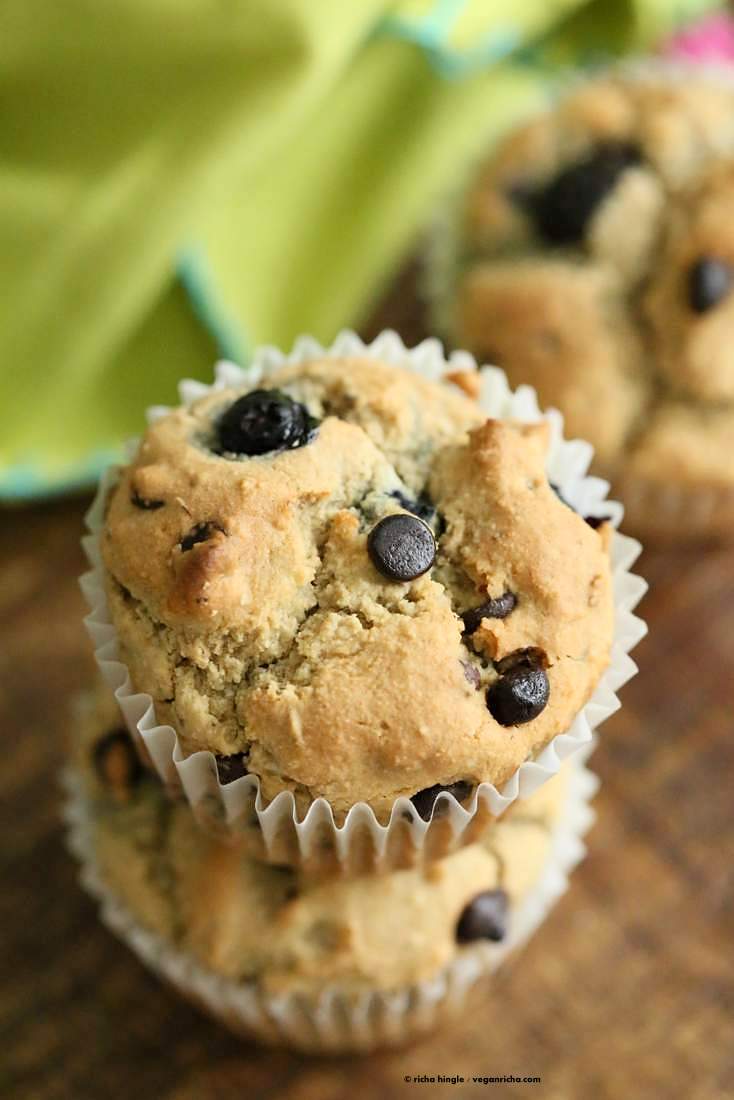 Gluten free Blueberry Chocolate Chip Muffins | Vegan Richa