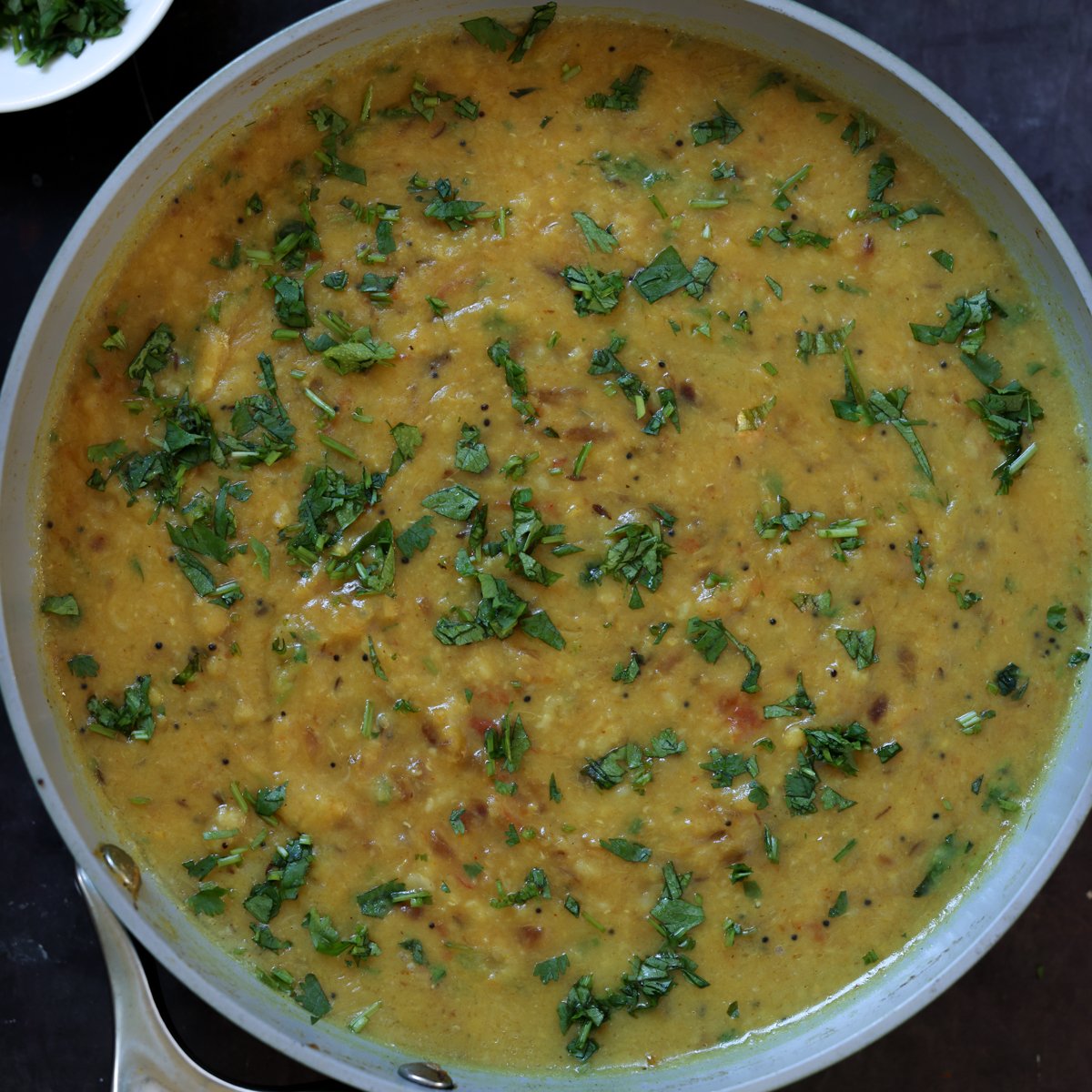 dal fry in the pan after cooking