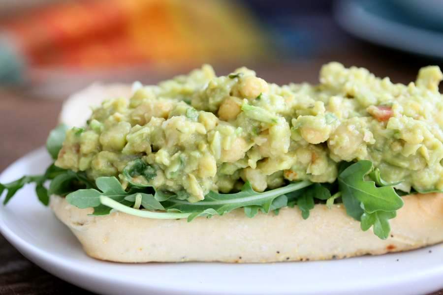 Spicy Avocado Chickpea Salad Sandwich | https://veganricha.com #vegan #soyfree #chickpea #avocado