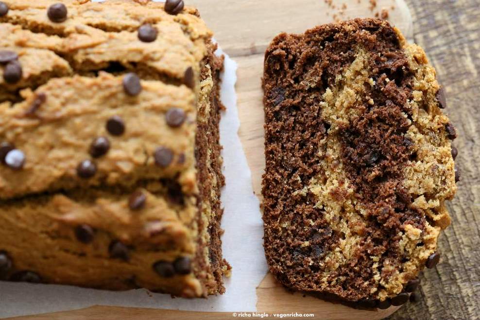 Peanut Butter Chocolate Marble Cake | Vegan Richa #vegan #peanutbutter #chocolate #cake