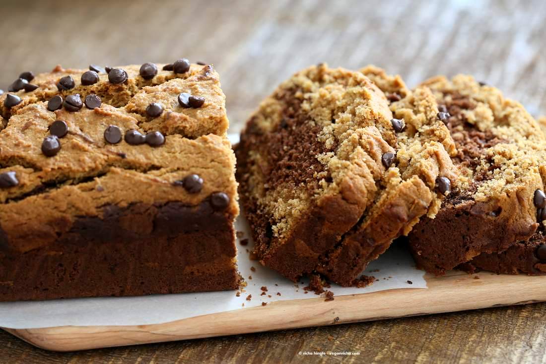 Peanut Butter Chocolate Marble Cake | Vegan Richa #vegan #peanutbutter #chocolate #cake