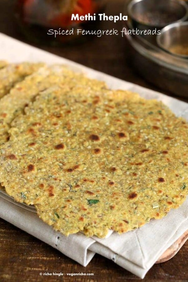 Methi Thepla - High Protein Savory Herbed Flatbread | Vegan Richa #glutenfree #veganricha #vegan