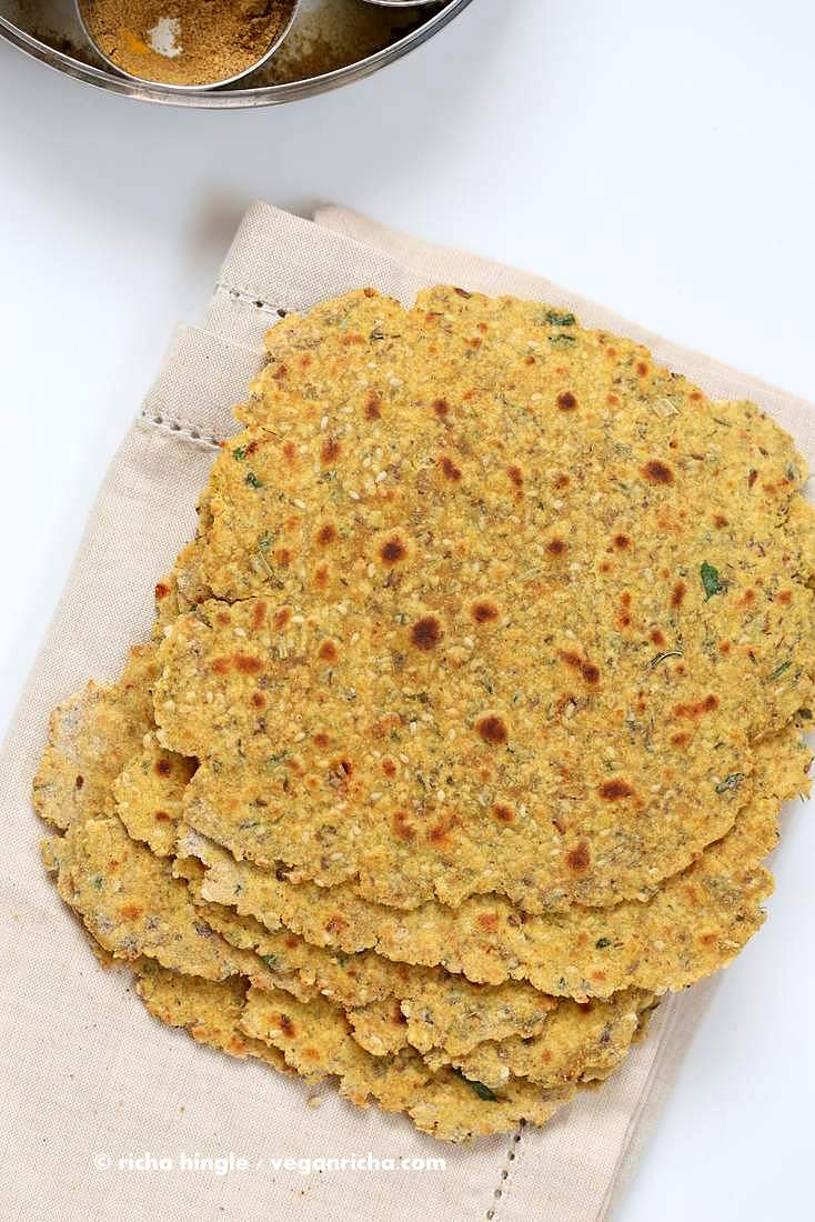 Methi Thepla - High Protein Savory Herbed Flatbread | Vegan Richa