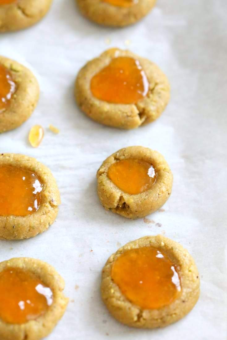 Pistachio Apricot Thumbprint Cookies | Vegan Richa