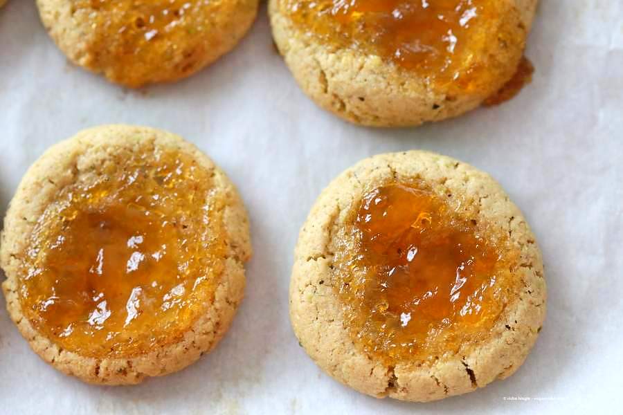 Pistachio Apricot Thumbprint Cookies | Vegan Richa