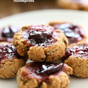 Cherry Almond Thumbprint Cookies - Almond Pulp Cookies | Vegan Richa #glutenfree #veganricha #vegan
