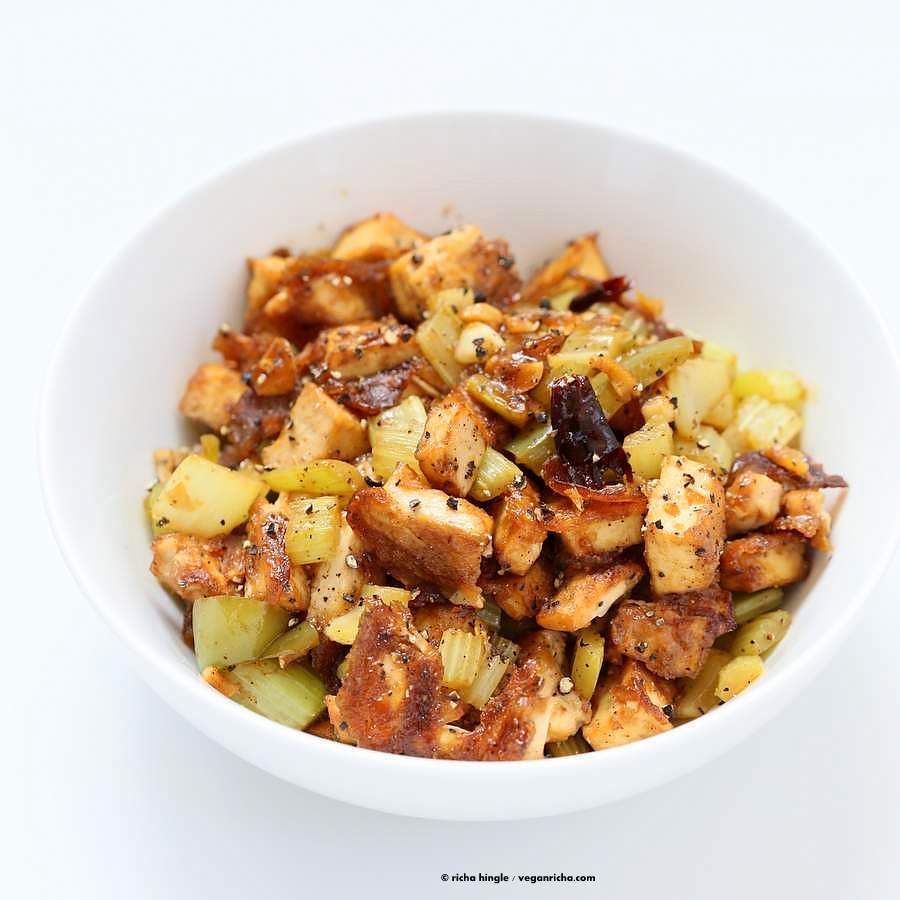 Celery Black Pepper Tofu | Vegan Richa