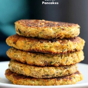 Carrot Zucchini Chickpea Fritters Vegan Recipe | Vegan Richa