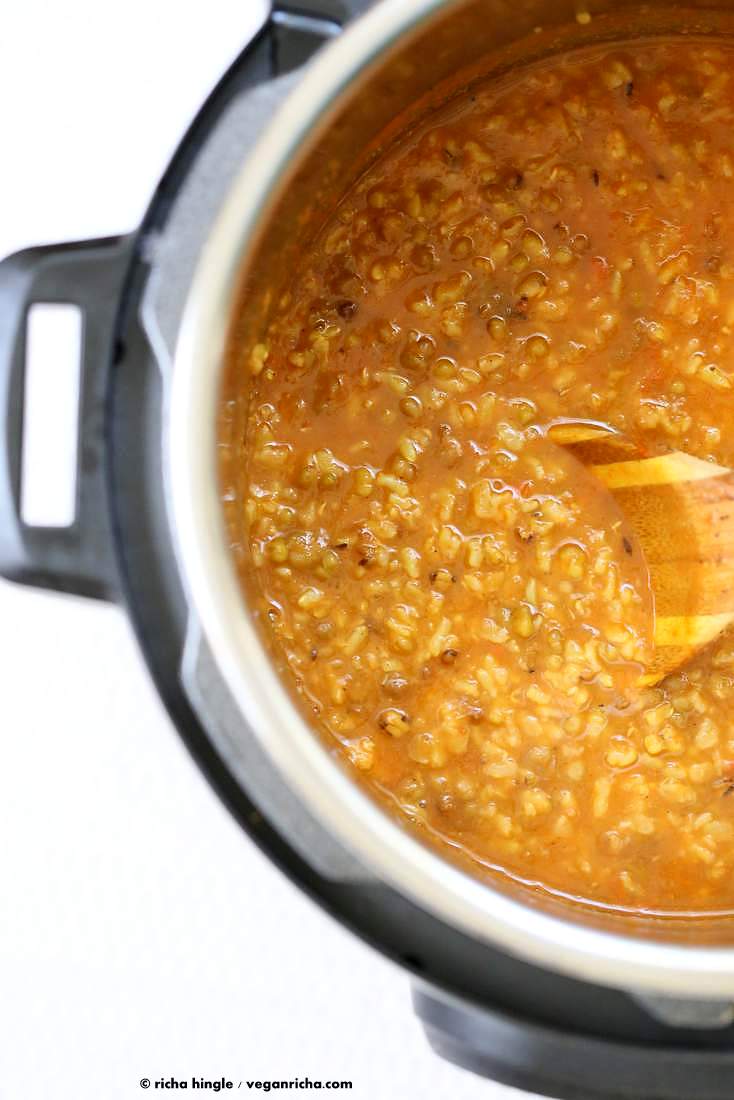 Brown Rice Mung Bean Kitchari - Mung Bean Stew | Vegan Richa