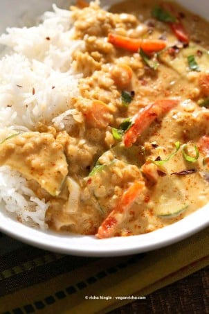 Veggies and Lentils in Peanut Sauce | Vegan Richa #vegan #glutenfree #soyfree #lunch #lentils