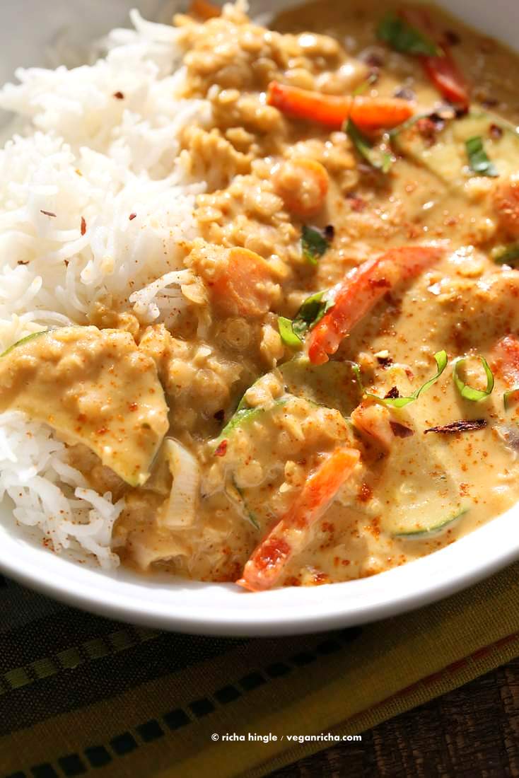 Veggies and Lentils in Peanut Sauce | Vegan Richa #vegan #glutenfree #soyfree #lunch #lentils