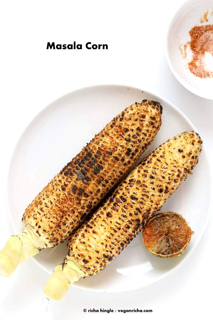 Indian Roasted Corn on the cob - Street style Butta or Bhutta recipe | Vegan Richa