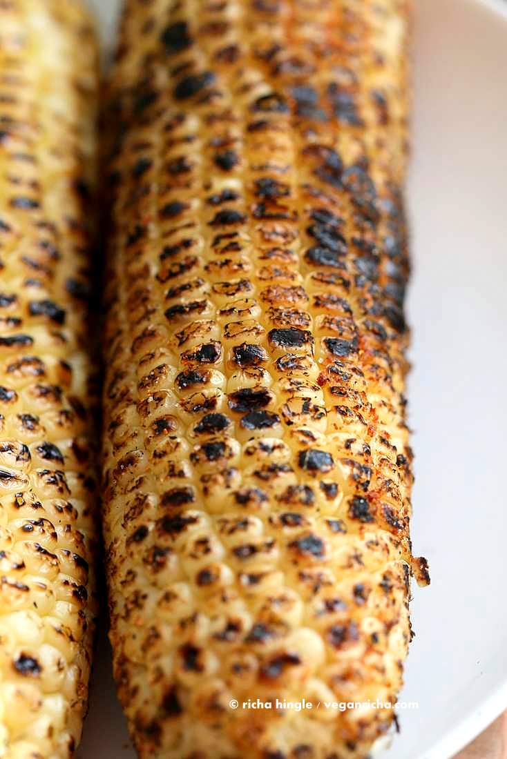 Indian Roasted Corn on the cob - Street style Butta or Bhutta recipe | Vegan Richa