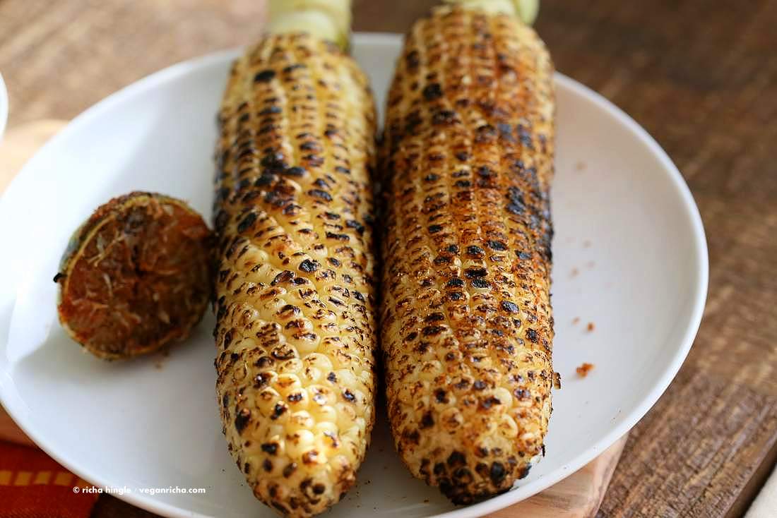 Indian Roasted Corn on the cob - Street style Butta or Bhutta recipe | Vegan Richa