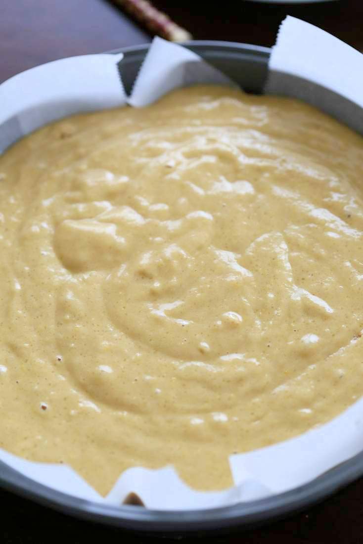 Easy Vegan Yellow Cake Recipe. Make any Number of layers, use frosting of choice to make layered birthday cake or holiday cake. | VeganRicha.com #Vegan #Soyfree #Cake #Recipe