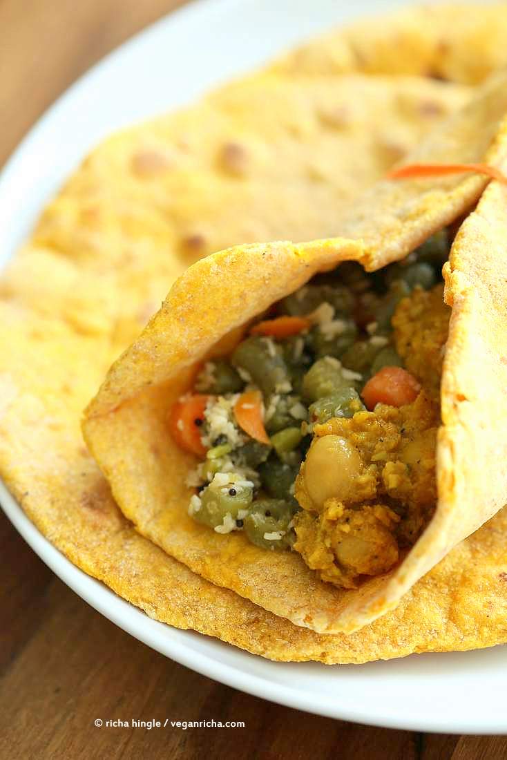 Rosemary Pumpkin Flatbread. Yeast-free Pumpkin flat bread with herbs. Use as side, as tortillas or to make wraps. #Vegan #Recipe. VeganRicha.com
