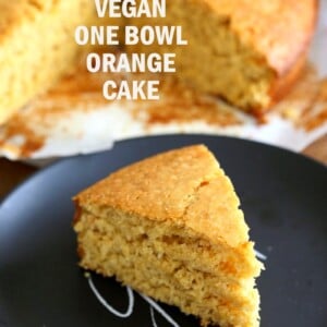Vegan Orange Cake made in 1 Bowl and just 8 ingredients! Easy Moist Citrusy Vegan Cake. #Soyfree #PalmOilfree #vegan #Recipe.| VeganRicha.com #glutenfree #veganricha #vegan