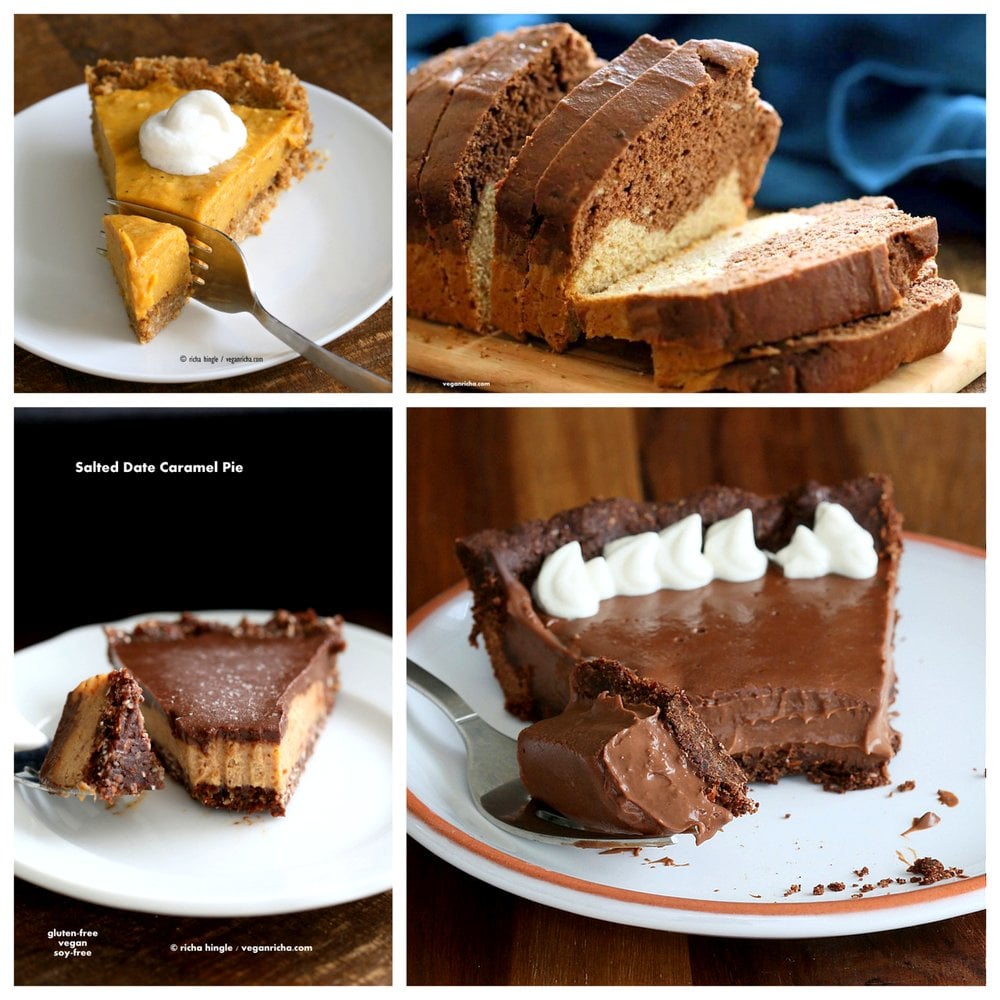 Vegan Holiday Dessert Recipes | VeganRicha.com #SilkPie #PumpkinPie #vegan #recipe