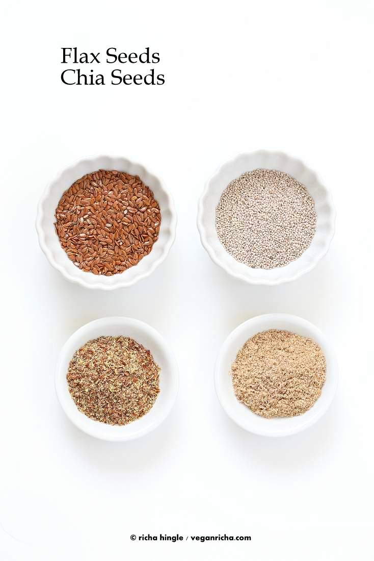 How to make a flax egg or Chia egg | VeganRicha.com #eggsubstitute #flaxegg #chiaegg