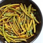 Red Curry Green Beans - Green Beans Stir fry with red curry paste, kaffir lime, sugar and chile. Pad Prik King Vegan Glutenfree Soyfree Recipe | VeganRicha.com #glutenfree #veganricha #vegan