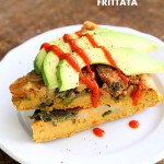 Lentil Veggie Asparagus Frittata. Blended red lentils make the egg in this lentil frittata filled with Spring vegetables. Easy Vegan Gluten-free Soy-free Recipe | VeganRicha.com #glutenfree #veganricha #vegan