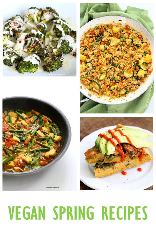 Vegan Spring Recipes. Spring Dinners, Soups, Appetizers and Desserts with seasonal produce like Asparagus, Strawberries, Carrots, Brussels Sprouts and more. Gluten-free Soy-free Options | VeganRicha.com