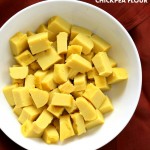Chickpea flour Tofu. 10 min Non soy tofu made with Chickpea flour or Besan / gram flour. Easy Burmese tofu. Vegan Gluten-free Soy-free Nut-free Recipe.| VeganRicha.com #glutenfree #veganricha #vegan