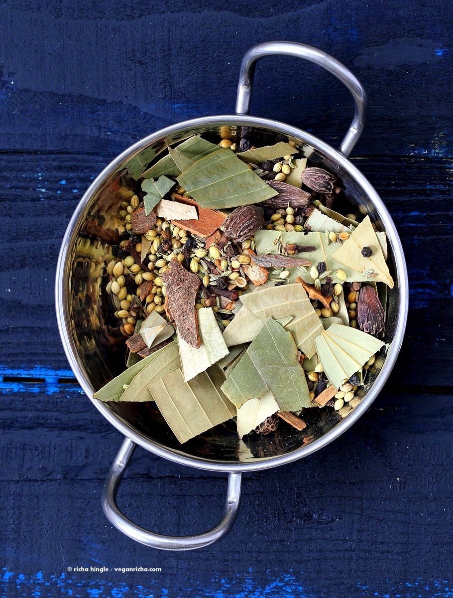 Garam Masala Recipe from my Book Vegan Richa's Indian Kitchen. "Garam" means hot and "Masala" in this context means blend of spices. Garam Masala spice blend is often used in Indian dishes. | VeganRicha.com