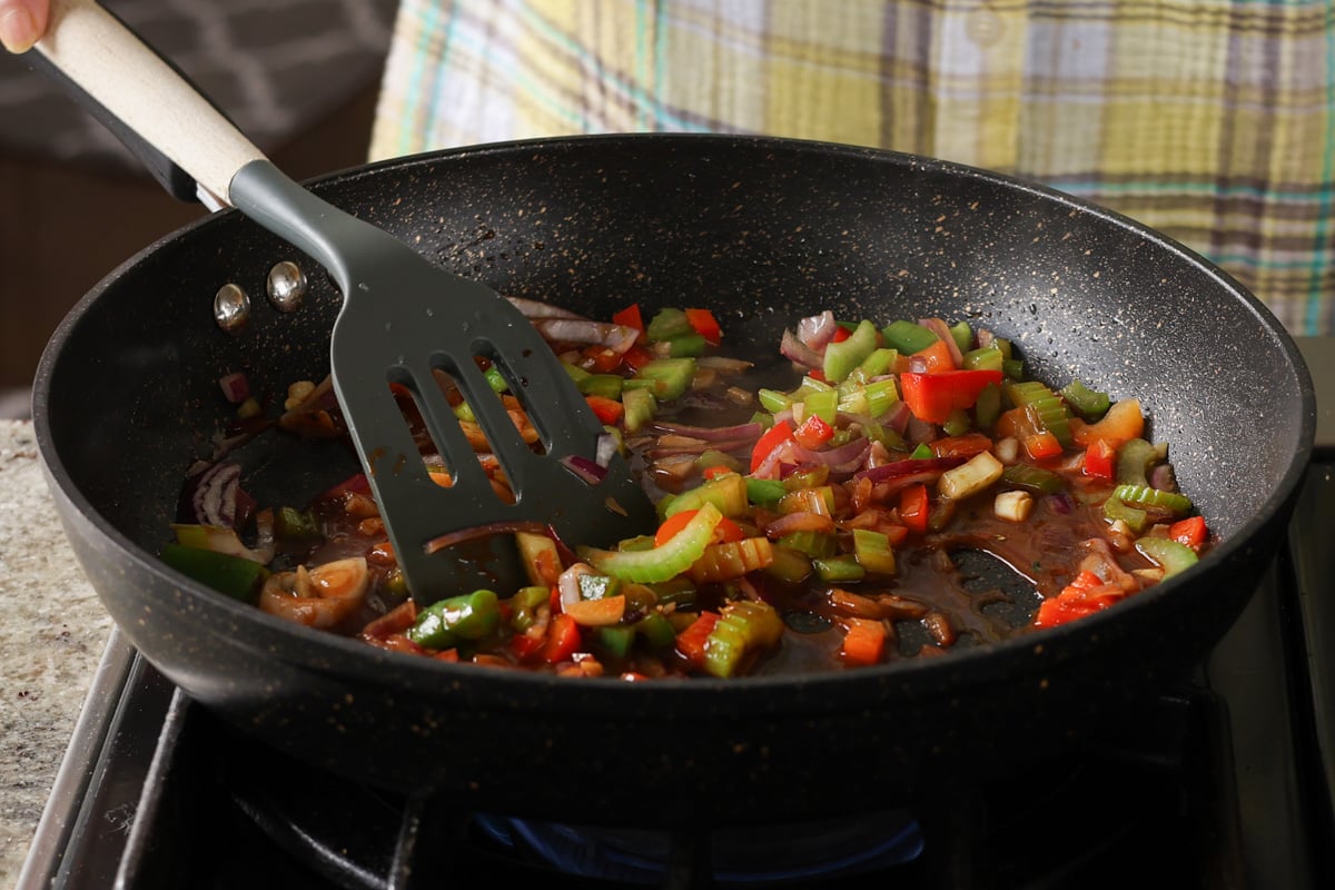 cooked veggies
