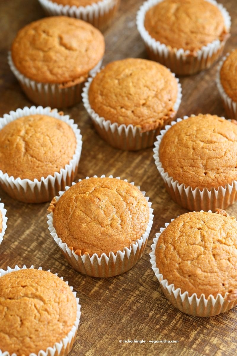 One Bowl Vegan Mango Cupcakes. Easy Mango Cupcake or Cake Recipe. Whisk up the dry ingredients. Add in mango puree and bake. Easy tropical cupcakes. Frost with frosting of choice. Vegan Recipe | VeganRicha.com