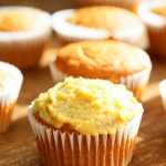One Bowl Vegan Mango Cupcakes. Easy Mango Cupcake or Cake Recipe. Whisk up the dry ingredients. Add in mango puree and bake. Easy tropical cupcakes. Frost with frosting of choice. Vegan Recipe | VeganRicha.com #vegan #glutenfree #veganricha