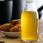 Ginger Turmeric Root Tea. Fresh Turmeric Root and ginger simmered with black pepper. Add sweetener of choice. Serve hot or chilled. Vegan Gluten-free Recipe | VeganRicha.com #glutenfree #veganricha #vegan