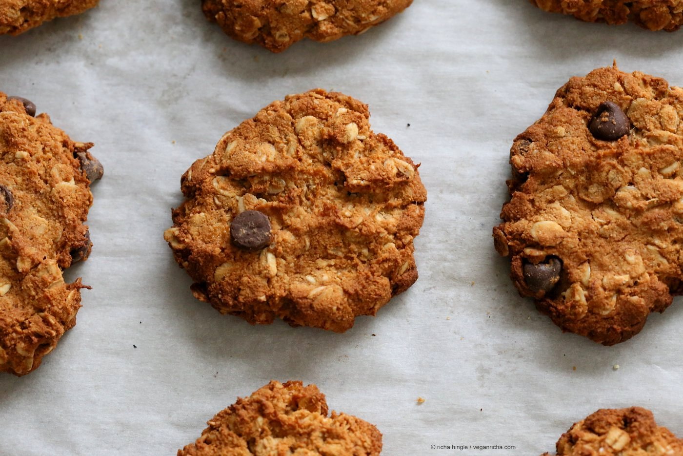 Banana Oatmeal Cookies. Gluten-free Banana Oatmeal Breakfast Cookies with Chocolate chips. 1 Bowl 20 minute Banana Cookies. Vegan Gluten-free Recipe | VeganRicha.com