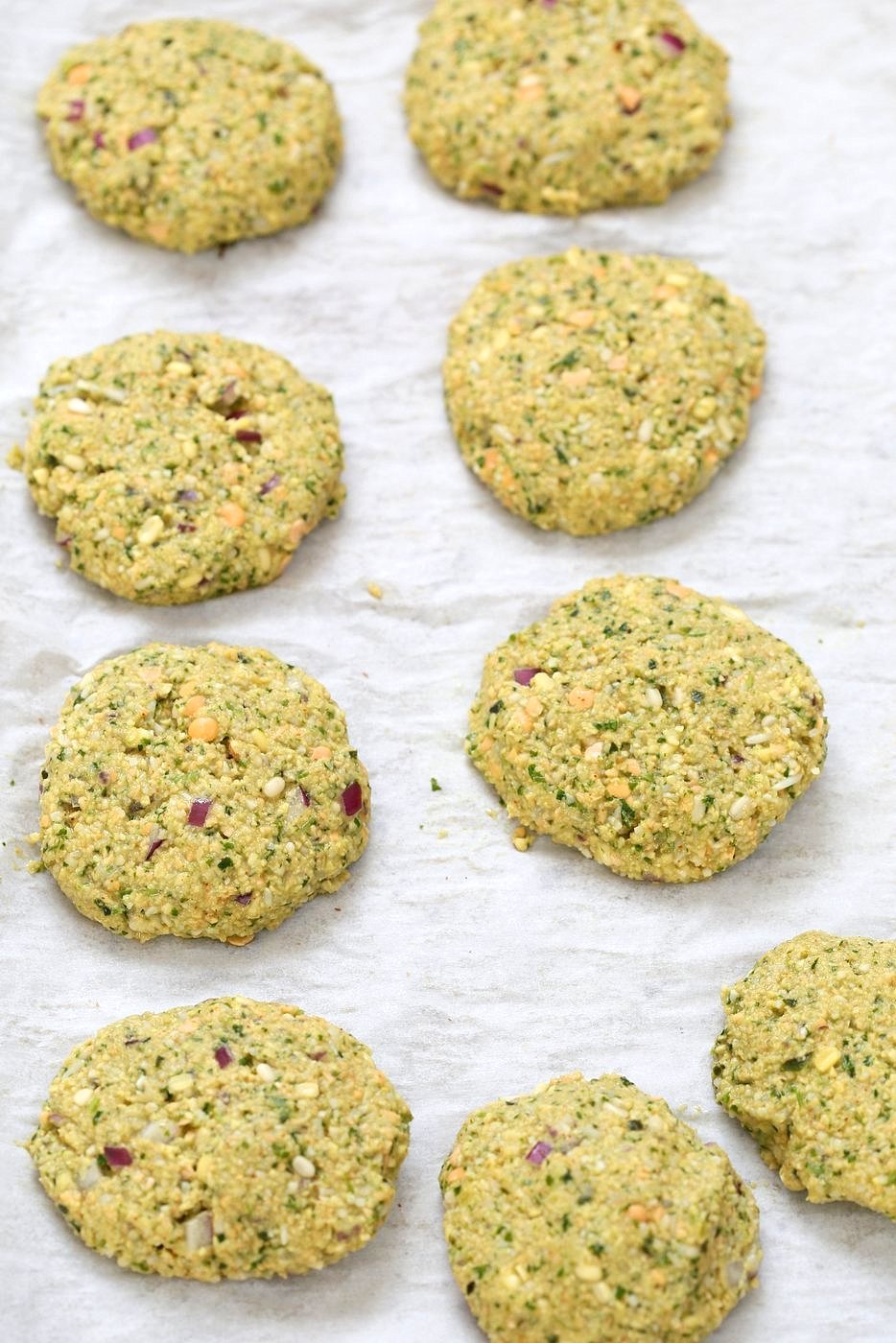 Baked Parippu Vada Recipe - Chana Dal Vada. Chana Dal (Split chickpea) Fritters. Easy fritters with curry leaves and ginger. Use other spices and lentils for variation. Vegan Gluten-free soy-free Recipe | VeganRicha.com