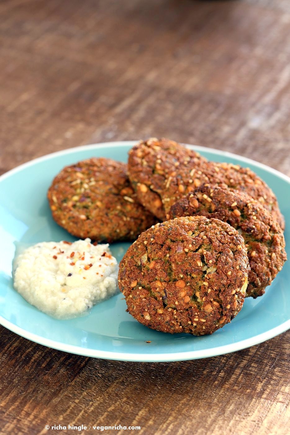 Baked Parippu Vada Recipe - Chana Dal Vada. Chana Dal (Split chickpea) Fritters. Easy fritters with curry leaves and ginger. Use other spices and lentils for variation. Vegan Gluten-free soy-free Recipe | VeganRicha.com