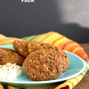 Baked Parippu Vada Recipe - Chana Dal Vada. Chana Dal (Split chickpea) Fritters. Easy fritters with curry leaves and ginger. Use other spices and lentils for variation. Vegan Gluten-free soy-free Recipe | VeganRicha.com #glutenfree #veganricha #vegan