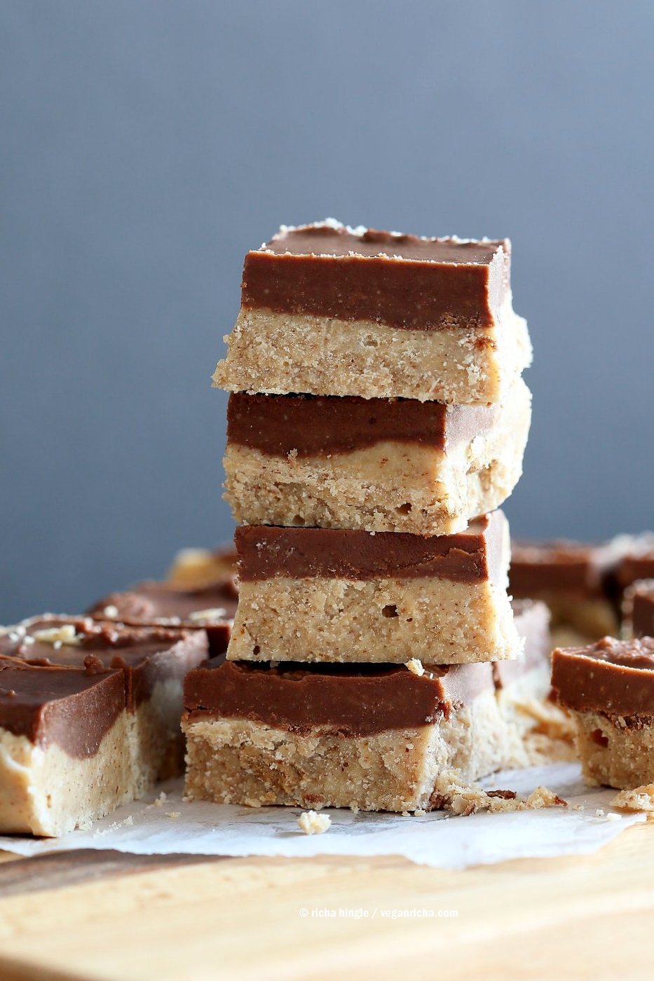 Chocolate Almond Butter Fudge Bars. Easy Vegan Fudge Recipe. Almond Butter or Peanut Butter Fudge. Gluten-free Soy-free Vegan Recipe | VeganRicha.com