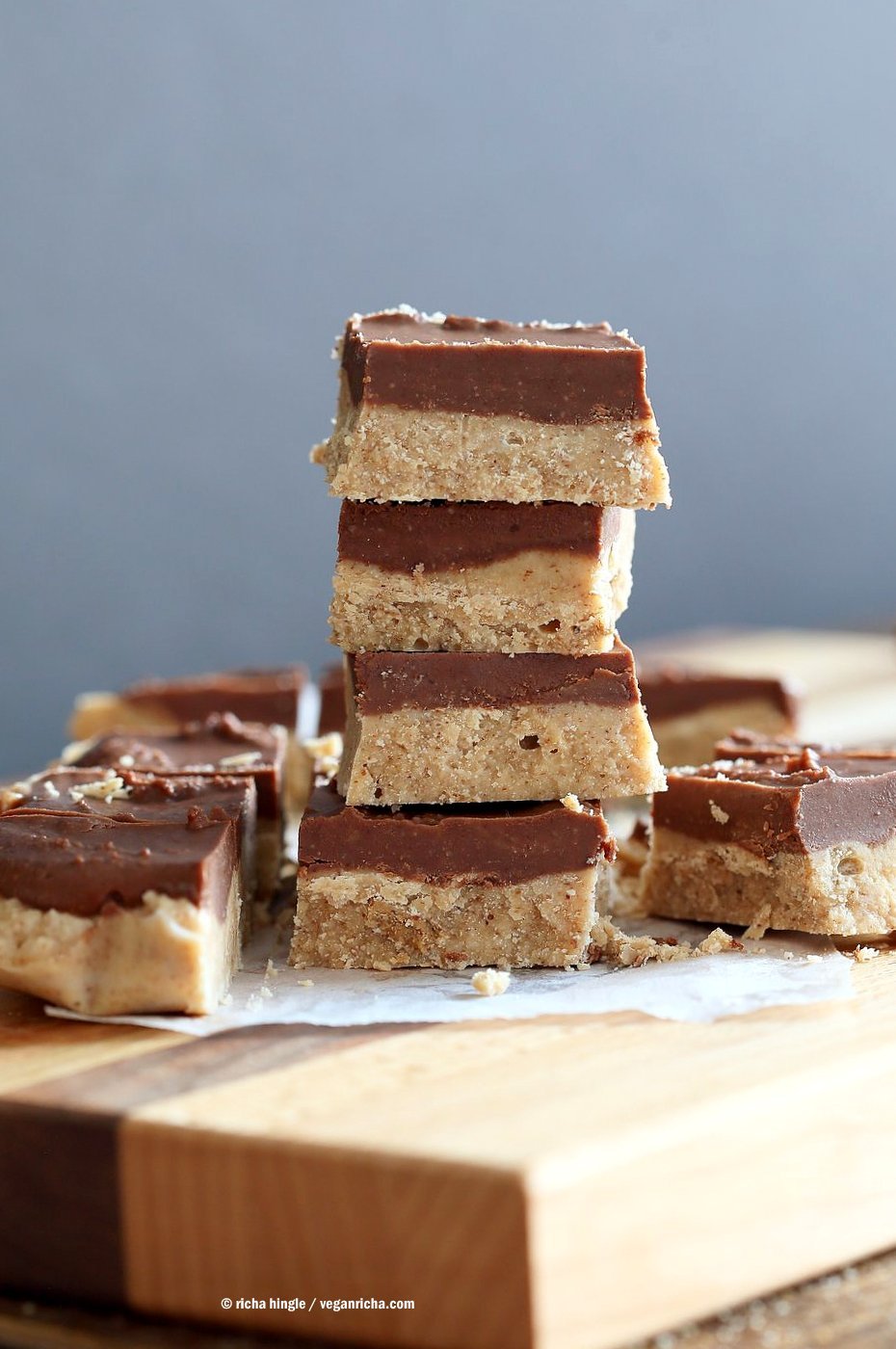 Chocolate Almond Butter Fudge Bars. Easy Vegan Fudge Recipe. Almond Butter or Peanut Butter Fudge. Gluten-free Soy-free Vegan Recipe | VeganRicha.com