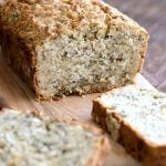 Vegan Gluten free Zucchini Bread Recipe. Moist, soft Zucchini Bread loaded with Oats, Chia seeds, Zucchini. Vegan Gluten-free gum-free Soy-free Recipe | VeganRicha.com #glutenfree #veganricha #vegan