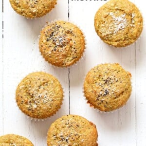 Lemon Coconut Chia Muffins. Zesty Muffins with Lemon, chia seeds, coconut and Turmeric. 1 bowl 20 minute muffins. Vegan Soy-free Nut-free Oil-free Recipe | VeganRicha.com #glutenfree #veganricha #vegan