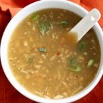 Vegan Egg Drop Soup. Egg-less Egg drop soup with Jackfruit and Tofu. Soothing Chinese "egg" drop soup. Vegan Gluten-free Recipe. | VeganRicha.com