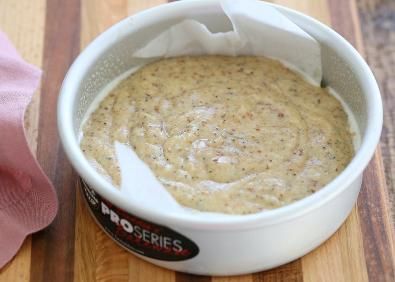 Vegan Almond Poppy Seed Cake. Gluten free Cake. Spongy Moist Cake with no Gum. Use as Sponge Cake without poppy seeds. Vegan Gluten-free Oil-free Recipe. | VeganRicha.com