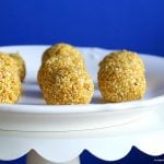 Golden Sesame Balls. Turmeric Toasted Sesame balls with Cinnamon and Cardamom. 5 Ingredient Sesame balls, or make them into bars or protein sesame bars. Vegan Gluten-free Nut-free Recipe | VeganRicha.com