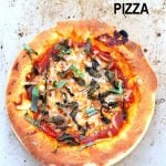 Vegan Deep Dish Pizza Recipe. Easy Deep Dish Pizza with from scratch crust, red pepper, spinach, vegan mozzarella and basil. Vegan Pizza Recipe. | VeganRicha.com #glutenfree #veganricha #vegan