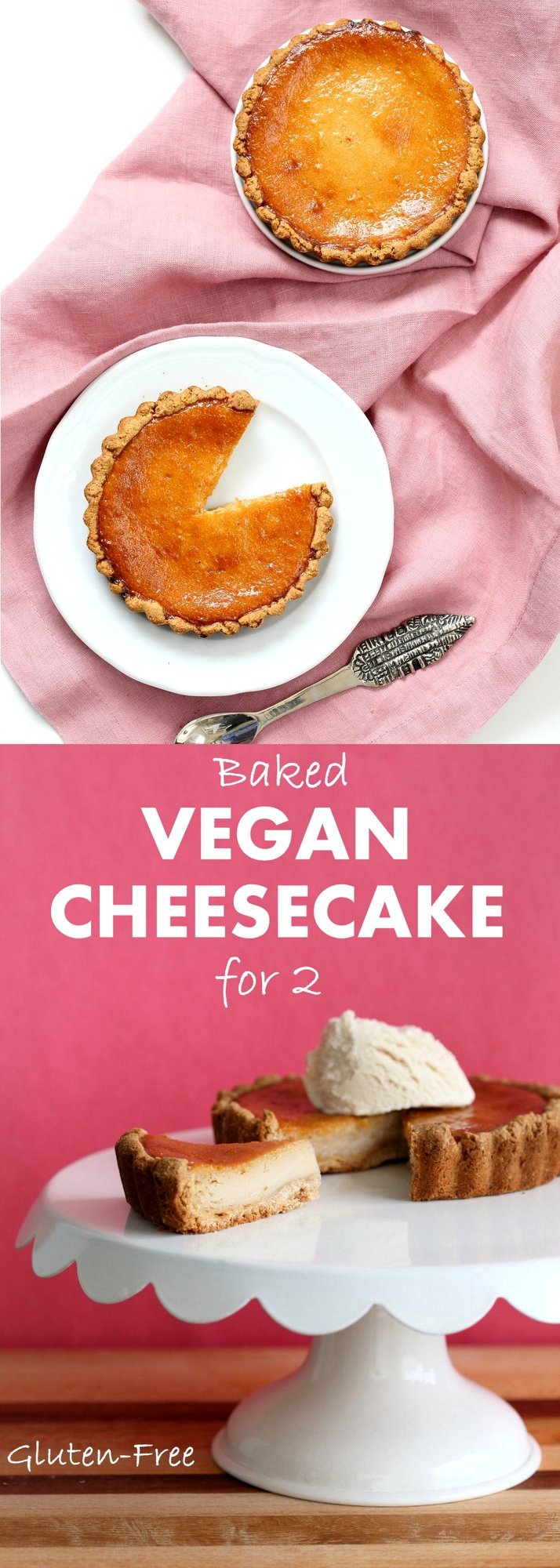 Easy Vegan Cheesecake. Baked Vegan Cheesecake Recipe with Cashews and non dairy yogurt. Glutenfree Vegan Cheesecake. #Soyfree #Glutenfree #Recipe | VeganRicha.com