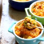 Vegan Shepherds Pie with Chickpeas and Sweet Potato mash. Crusted with breadcrumbs, garlic and herbs. 1 hour easy Vegetarian Shepherds Pie. Vegan Nut-free Soy-free Recipe. Can be gluten-free | VeganRicha.com