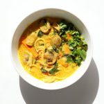 Vegan Laksa - Malaysian Curry Laksa Soup Recipe with homemade Laksa paste. Warming, spicy, flavorful soup for fall and winter. Vegan Gluten-free Soy-free Recipe | VeganRicha.com