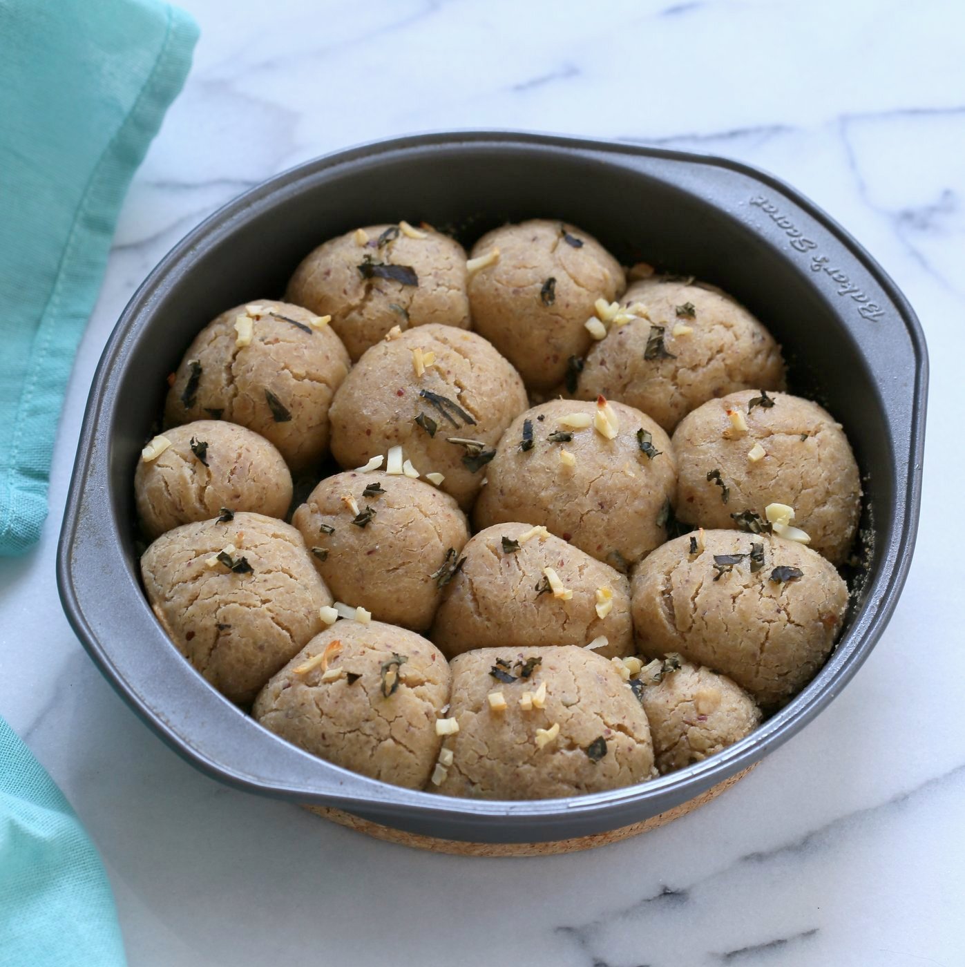 Vegan Gluten free Dinner Rolls with Garlic and Basil. Soft Puffy Gluten-free Dinner Rolls with fresh basil and garlic. Vegan Gluten-free Soy-free Recipe | VeganRicha.com