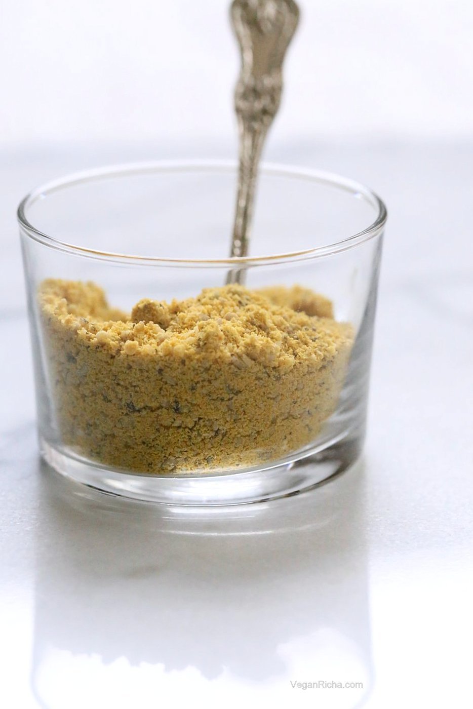 How to make Vegan Parmesan Cheese. Use Cashews, Pecans or Pepitas to make Dairy-free Parmesan cheese. Nut-free Vegan Parmesan Recipe. | VeganRicha.com