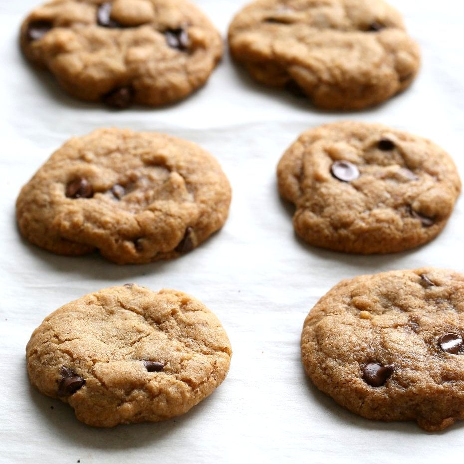 The Best Vegan Gluten-free Chocolate Chip Cookies. Palm oil-free! Gluten-free option. Somer's Easy Classic Chocolate Chip Cookies that are perfect for the holidays, bake sales and gifting. Vegan Nut-free Soy-free Palm oil-free Recipe. | VeganRicha.com